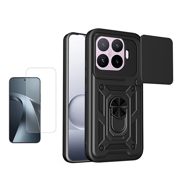 Kit Vidro Clearglass + Capa Magnetic Slide Window PHONECARE Para Xiaomi 17T 5G - Preto