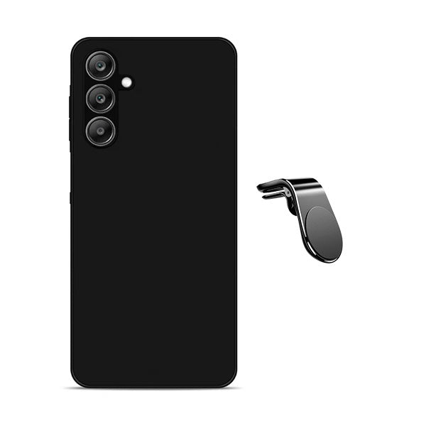 Kit Suporte L + Capa Silicone Líquido PHONECARE Para Samsung Galaxy A17 5G - Preto