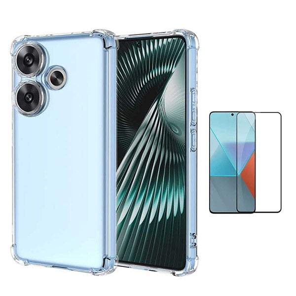 Kit Capa Superprotect Anti-Shock + Vidro Premium Full Cover para Xiaomi Poco F6 - Transparente
