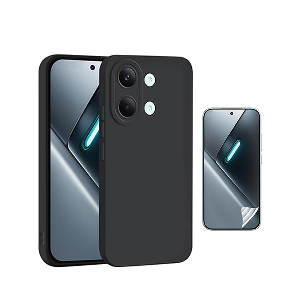 Kit Película Hydrogel Frente + Capa Silicone Líquido PHONECARE Para Xiaomi Poco X8 Pro Max - Preto