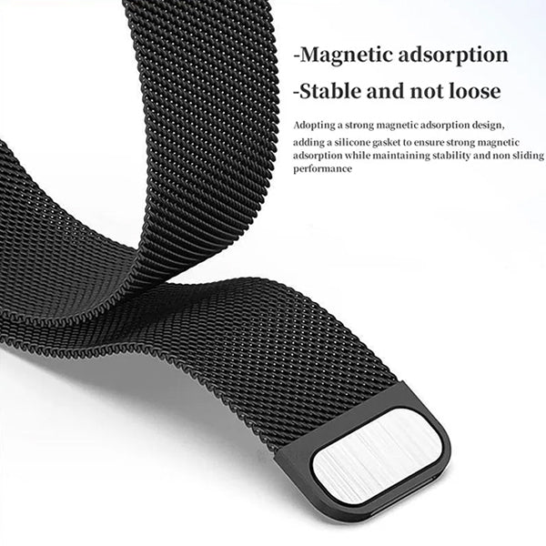 Bracelete Milanese Loop Fecho Magnético PHONECARE Para Xiaomi Smart Band 10 - Preto