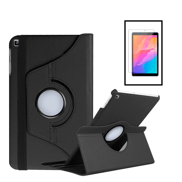 Kit Capa 360 Rotation Anti-Impact Protection + Vidro Premium Full Cover para Huawei MatePad T 10 Kids Edition - Preto