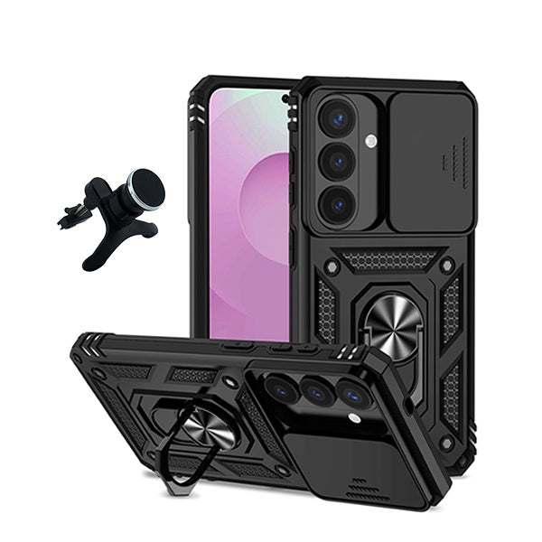 Kit Suporte Reforçado + Capa Magnetic Slide Window PHONECARE Para Samsung Galaxy S26 + Plus - Preto