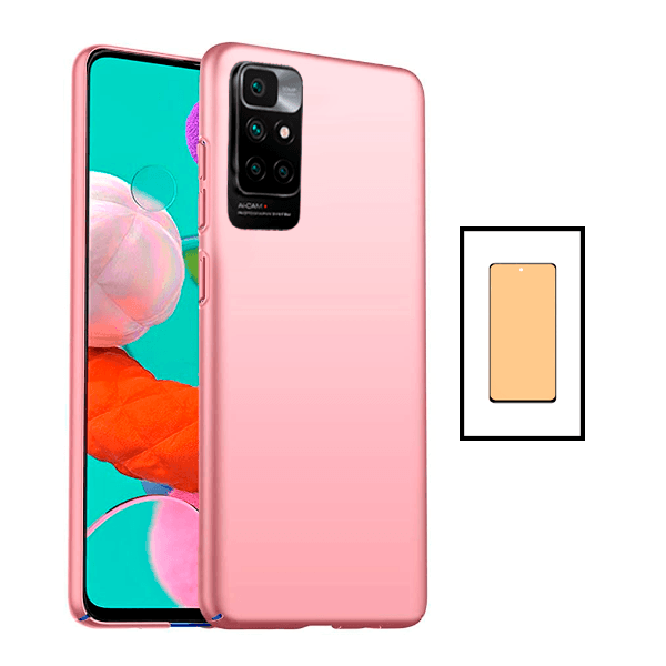 Kit Película CeramicGlass + Capa SlimShield para Xiaomi Redmi 10 Prime 2022 - Rosa