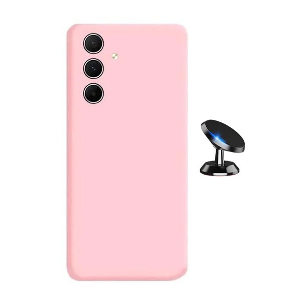 Kit Suporte Magnético + Capa Silicone Líquido Phonecare Para Samsung Galaxy A13 5G - Rosa