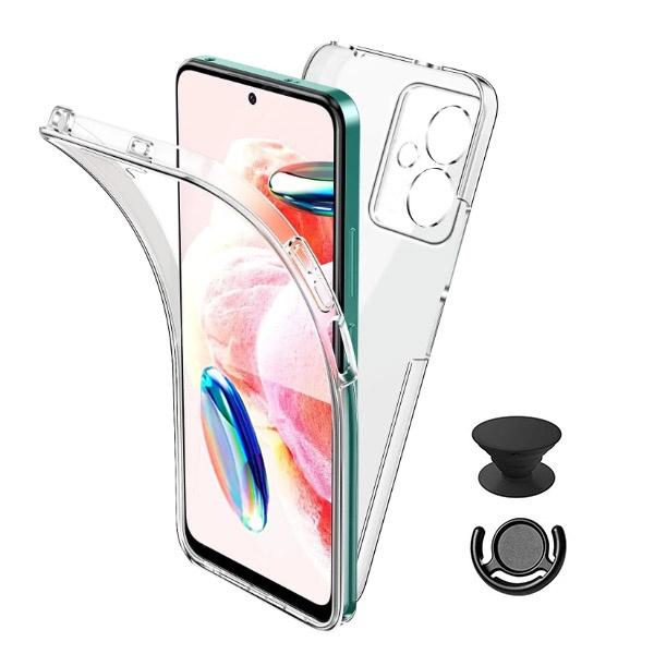 Kit Capa 3x1 360° Impact Protection + 1 GripHolder + 1 Suporte GripHolder Preto para Xiaomi Redmi Note 13 Pro+ 5G - Transparente/Preto