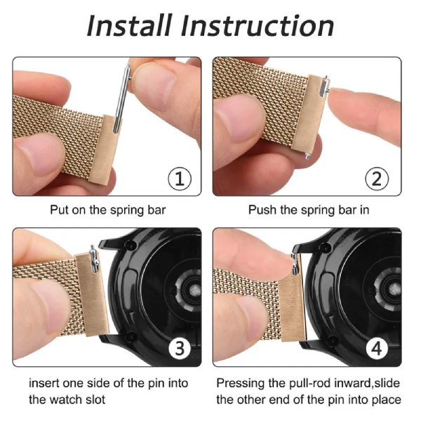 Bracelete Milanese Loop Fecho Magnético PHONECARE Para Garmin Venu 4 - 41 mm - Ouro