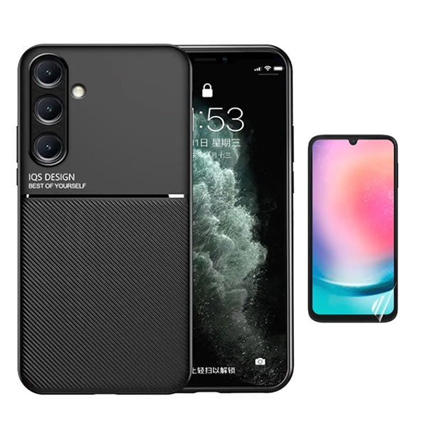 Kit Capa Magnetic Lux + Película Hydrogel Frente PHONECARE Para Samsung Galaxy A24 4G - Preto