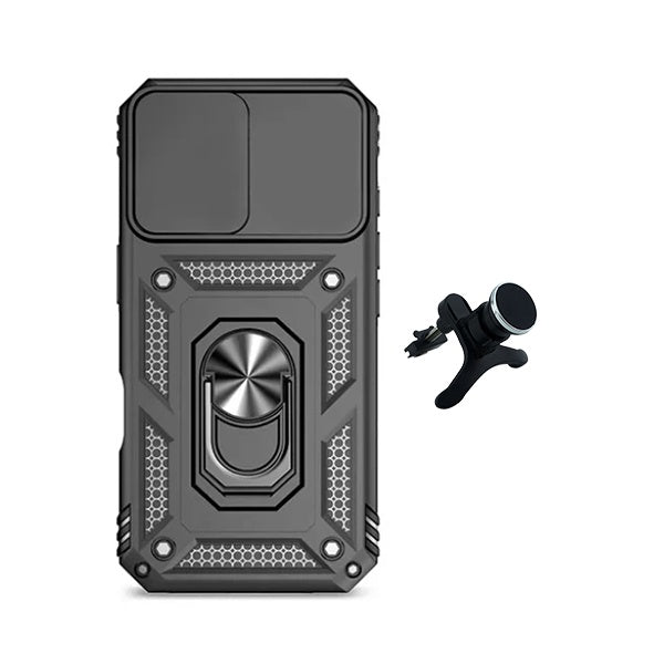 Kit Suporte Reforçado + Capa Magnetic Slide Window PHONECARE Para Apple iPhone 17 Pro - Preto