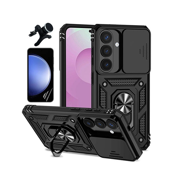 Kit Película Hydrogel Frente + Capa Magnetic Slide Window + Suporte Magnético Reforçado  PHONECARE Para Samsung Galaxy S26 + Plus - Preto