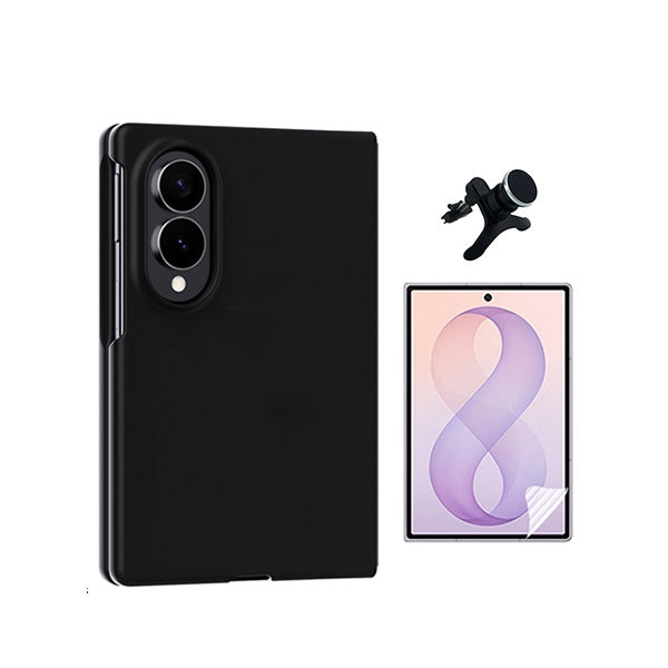 Kit Película Hydrogel Frente + Capa Silicone Líquido +  Suporte Reforçado PHONECARE Para Samsung Galaxy Z Fold8 - Preto
