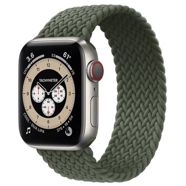 Bracelete Braided Solo NylonSense para Apple Watch Series 8 - 45mm (Pulso:170-182mm) - Verde Escuro
