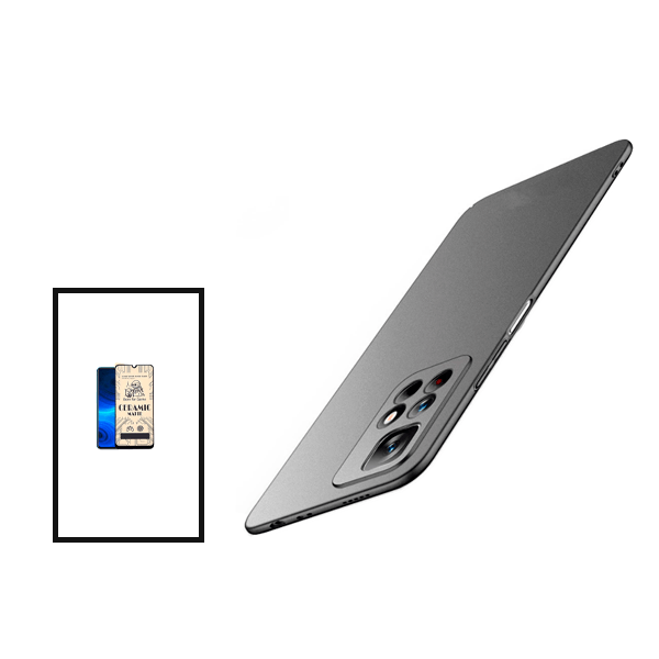 Kit Película CeramicGlass + Capa SlimShield para Xiaomi Redmi Note 11S 5G - Preto