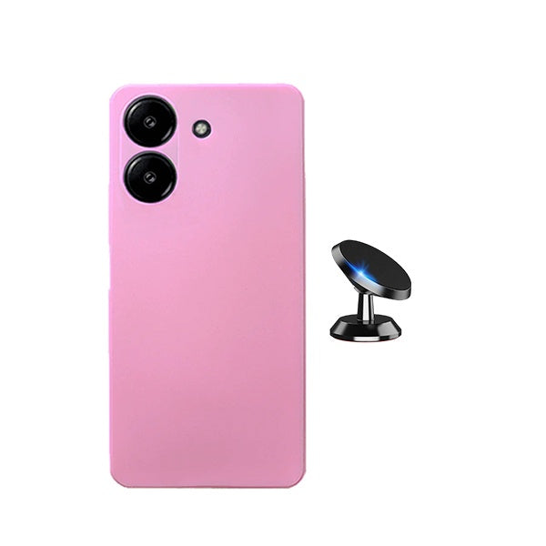 Kit Suporte Magnético + Capa Silicone Líquido PHONECARE Para Xiaomi Redmi A7 4G - Rosa