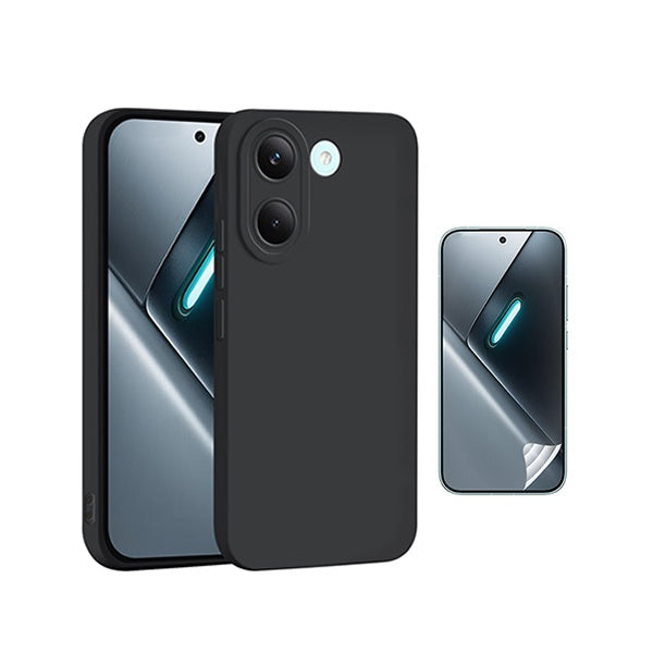 Kit Película Hydrogel Frente + Capa Silicone Líquido PHONECARE Para Xiaomi Poco X8 Pro - Preto