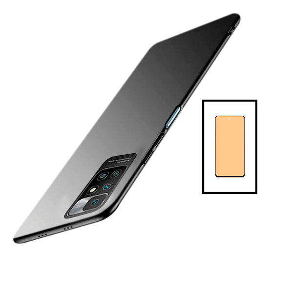 Kit Película CeramicGlass + Capa SlimShield para Xiaomi Redmi 10 Prime 2022 - Preto