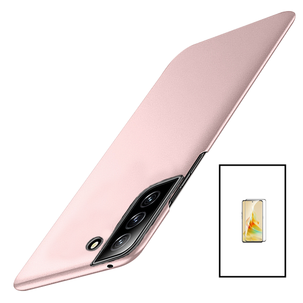 Kit Vidro Premium Full Cover + Capa SlimShield para Samsung Galaxy S23 - Rosa