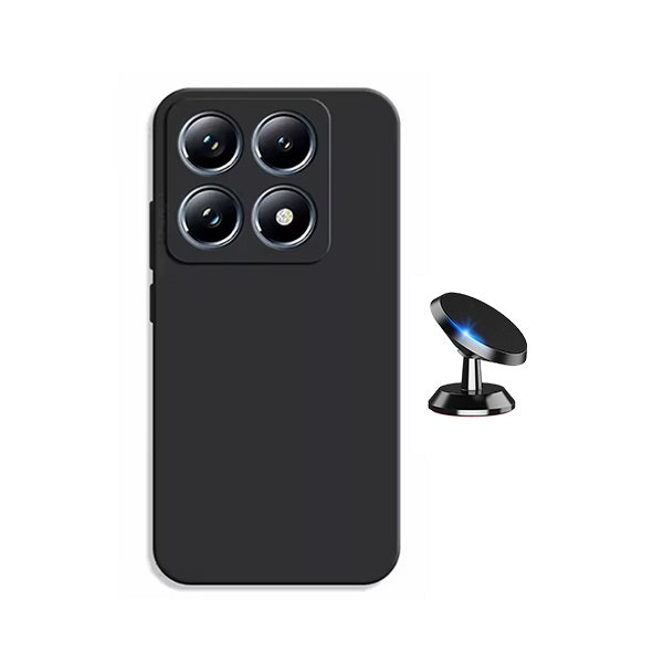 Kit Suporte Magnético + Capa Silicone Líquido PHONECARE Para Xiaomi 15T 5G - Preto