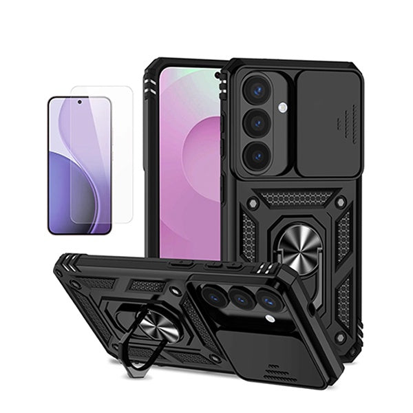 Kit Vidro Clearglass + Capa Magnetic Slide Window PHONECARE Para Samsung Galaxy S26 - Preto