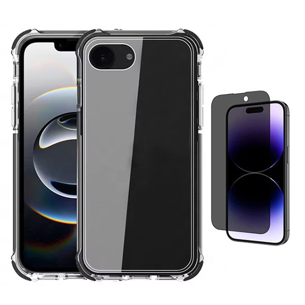Kit Capa Superprotect Anti-Shock + Película de Vidro Anti-Spy PHONECARE Para Apple iPhone 16e - Transparente