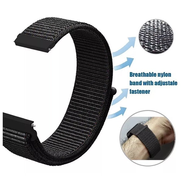 Bracelete Nylonsense PHONECARE Para Honor Watch 5 Pro - Preto
