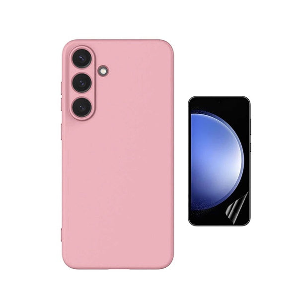 Kit Película Hydrogel Frente + Capa Silicone Líquido PHONECARE Para Samsung Galaxy S26 - Rosa