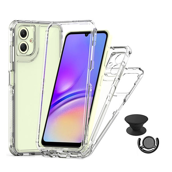 Kit Capa 360° Impact Protection + 1 Gripholder + 1 Suporte PHONECARE Para Samsung Galaxy A07 - Transparente/Preto