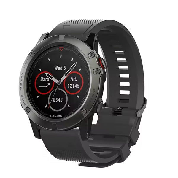 Bracelete Smoothsilicone Com Fivela Para Garmin Fênix 5 Plus - Preto