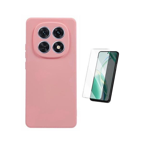 Kit Vidro Clearglass + Capa Silicone Líquido PHONECARE Para Xiaomi Redmi Note 15 5G - Rosa