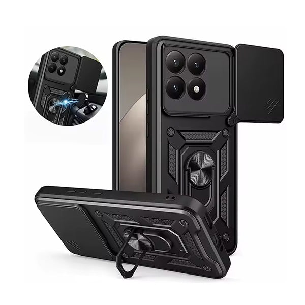 Kit Película Hydrogel Frente + Capa Magnetic Slide Window + Suporte Magnético Reforçado  PHONECARE Para Xiaomi 15T 5G - Preto