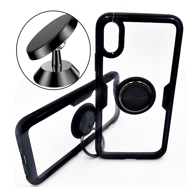 Kit Suporte Magnético de Carro + capa case 3X1 Clear Armor para Apple iPhone X / XS