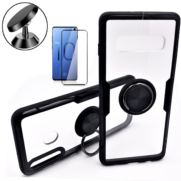 Kit Película 5d Anti-Spy + Capa Magnetic Military Defender Slide Window Anti-Impacto + Suporte Magnético L Safe Driving Carro para Xiaomi Redmi 13 - Preto