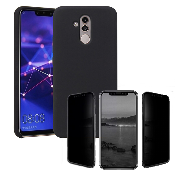 Kit Película de Vidro anti-spy + Capa Silicone Líquido para Huawei Mate 20 Lite