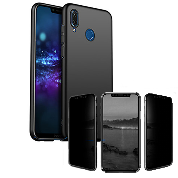 Kit Película 5D Anti-Spy + Capa SlimShield para Huawei Honor 8X - Preto