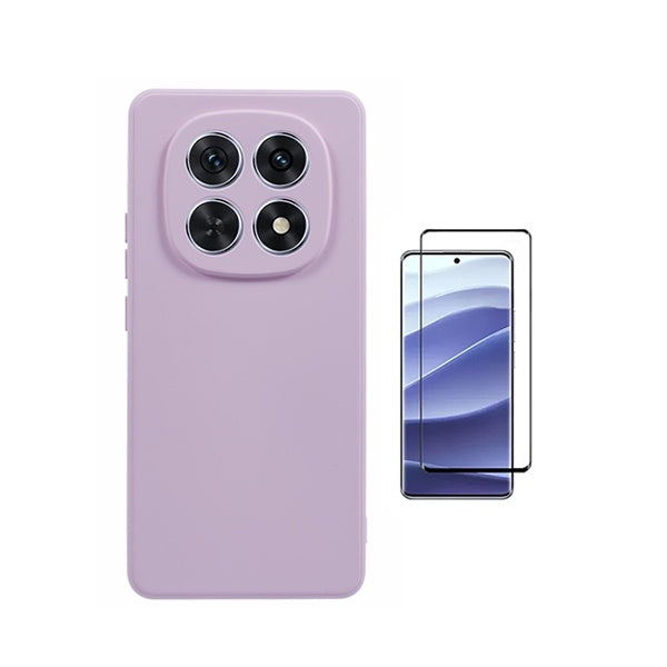 Kit Vidro Curved + Capa Silicone Líquido PHONECARE Para Xiaomi Redmi Note 15 5G - Roxo