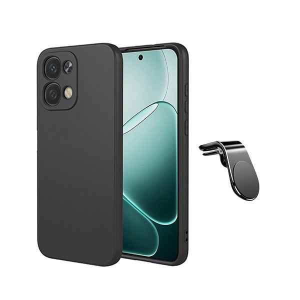 Kit Suporte L + Capa Silicone Líquido PHONECARE Para Oppo A6 Pro - Preto