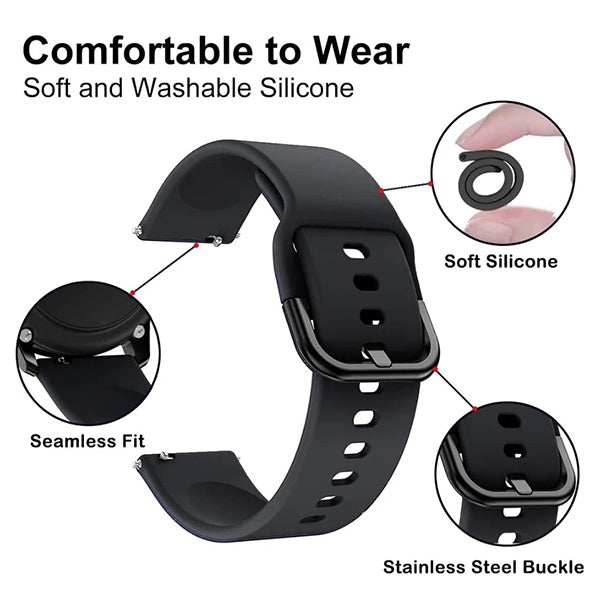 Bracelete Smoothsilicone Com Fivela PHONECARE Para Garmin Venu 4 - 45 mm - Preto