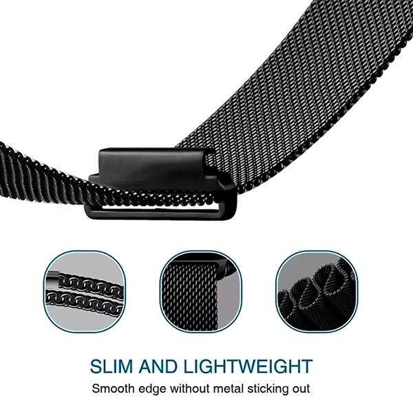 Bracelete Milanese Loop Fecho Magnético PHONECARE Para Garmin Venu 4 - 45 mm - Preto