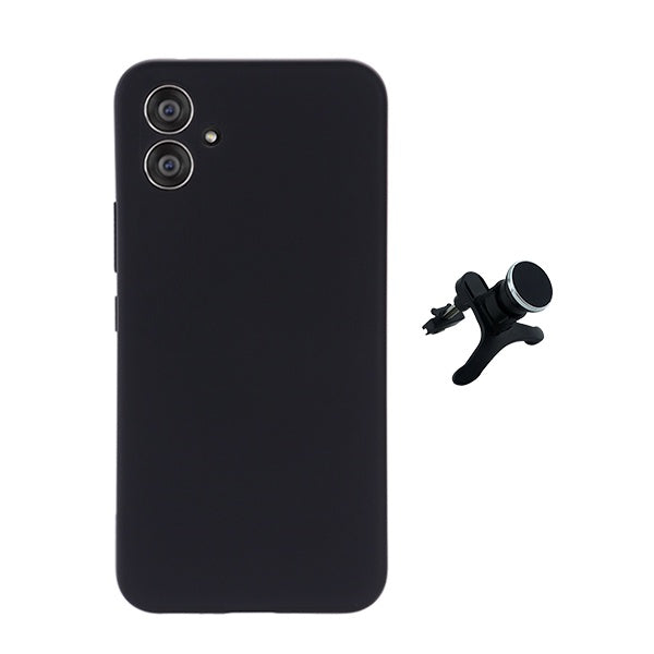Kit Suporte Magnético Reforçado + Capa Silicone Líquido Para Samsung Galaxy A06 - Preto