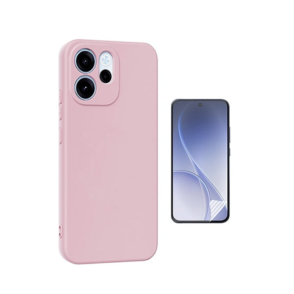 Kit Película Hydrogel Frente + Capa Silicone Líquido PHONECARE Para Oppo Reno15 F - Rosa
