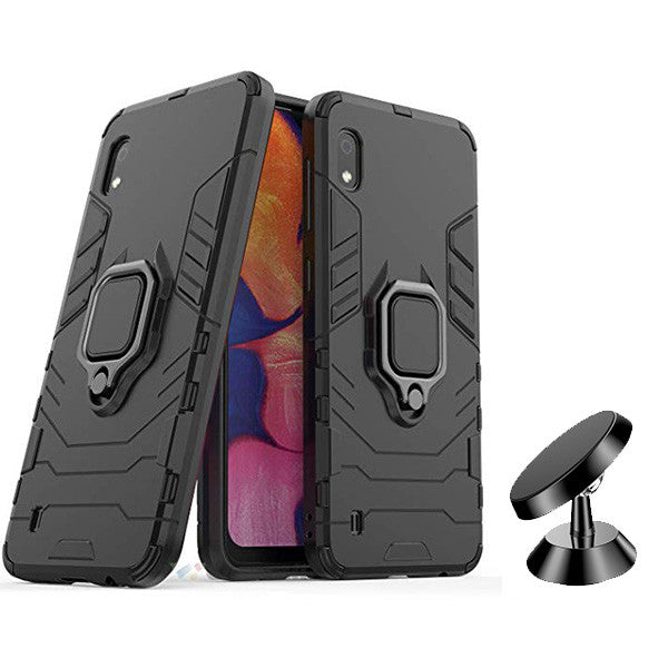 Kit Suporte Magnético de Carro + Capa 3X1 Military Defender para Samsung Galaxy A10