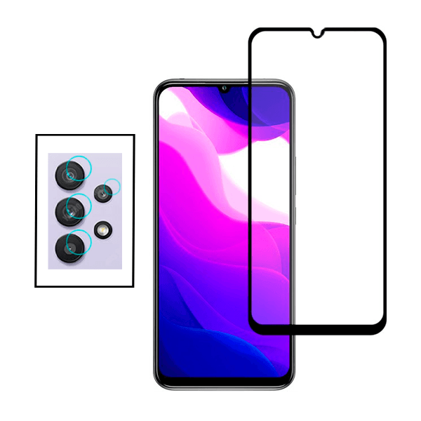 Kit Película de Camara Traseira + Vidro Premium Full Cover para Samsung Galaxy A32 5G