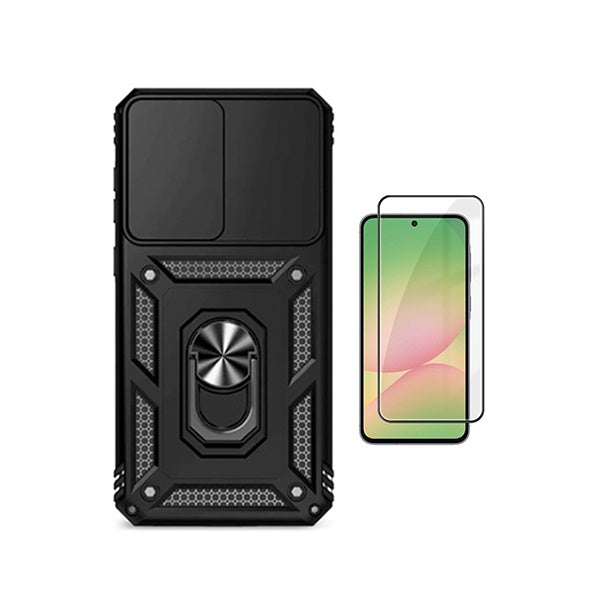 Kit Vidro + Capa Magnetic Slide Window PHONECARE Para Samsung Galaxy A57 5G - Preto