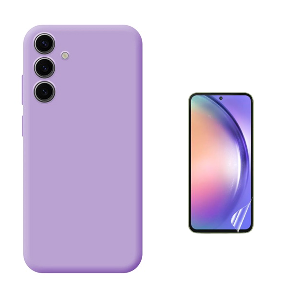 Kit Película Hydrogel Frente + Capa Silicone Líquido PHONECARE Para Samsung Galaxy A36 - Roxo