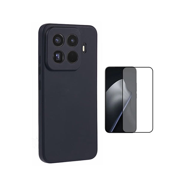 Kit Vidro Temperado + Capa Silicone Líquido PHONECARE Para Xiaomi 15T Pro 5G - Preto