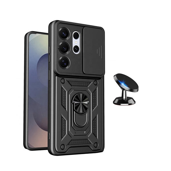 Kit Suporte Magnético + Capa Magnetic Slide Window PHONECARE Para Samsung Galaxy S26 Ultra - Preto