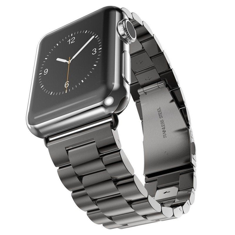 Bracelete Aço Stainless Lux + Ferramenta para Apple Watch Series 3 - 38mm - Preto