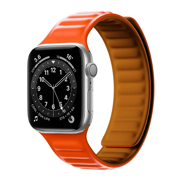 Bracelete Magnetic Smoothsilicone PHONECARE Para Apple Watch Series 12 - 42mm - Laranja