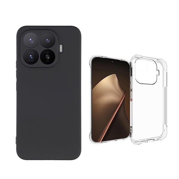 Kit Capa Silicone + Superprotect PHONECARE Para Xiaomi 17T Pro 5G - Preto / Transparente