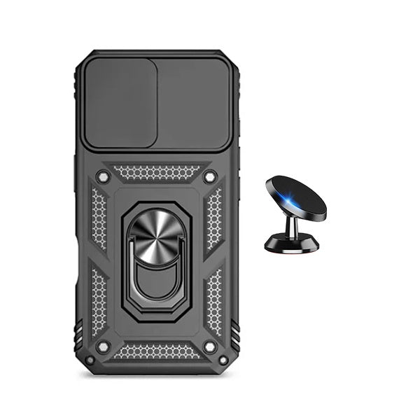 Kit Suporte Magnético + Capa Magnetic Slide Window PHONECARE Para Apple iPhone 17 Pro Max - Preto
